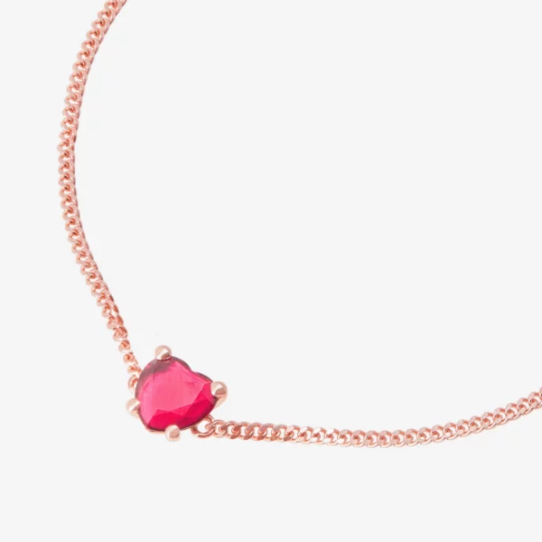 DoDo - Bracciale Cuore in Oro Rosa 9K con 1 rubino sintetico DBC3000_HEART_SR09R - immagine 2