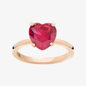 Dodo - Anello a Cuore in Oro Rosa 9k e Rubino sintetico DAB1006_100AM_0009R